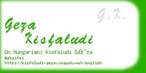 geza kisfaludi business card